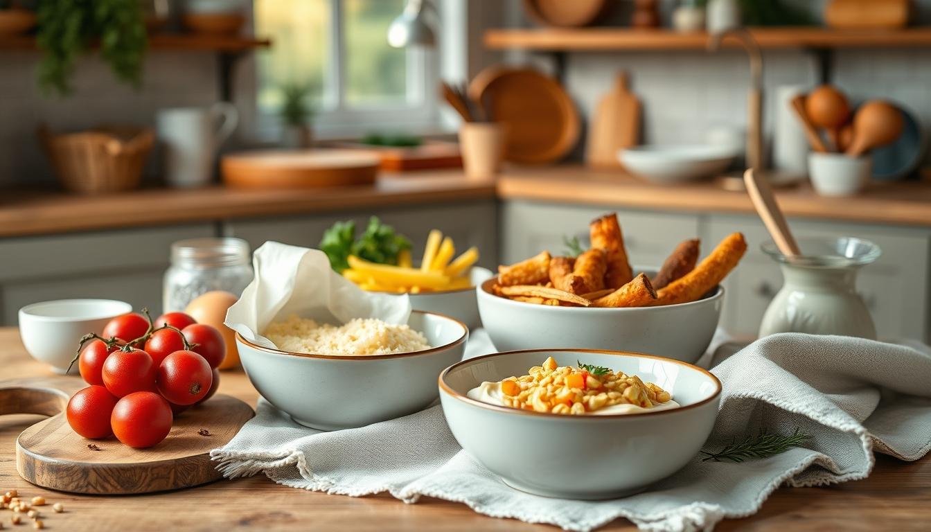 Seasonal meal prepared in a home kitchen