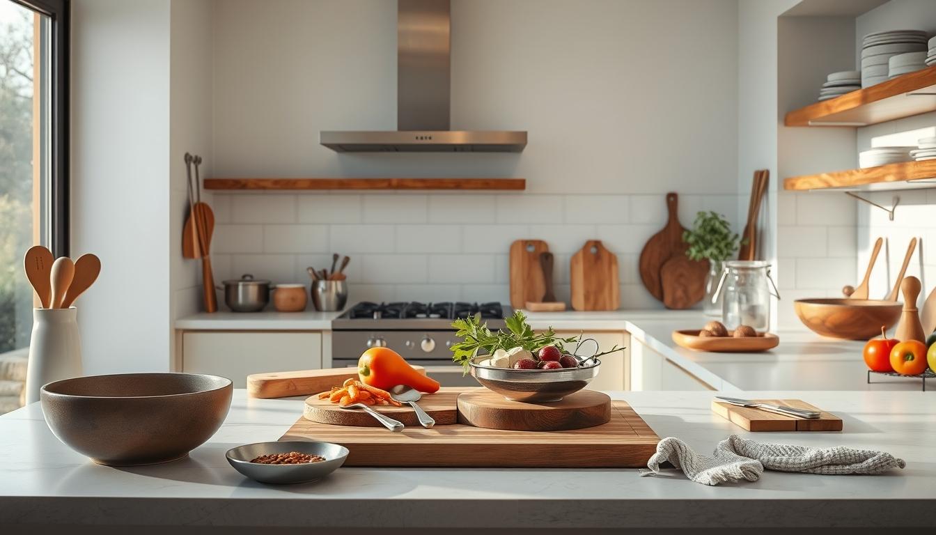 Fresh seasonal ingredients arranged for home cooking